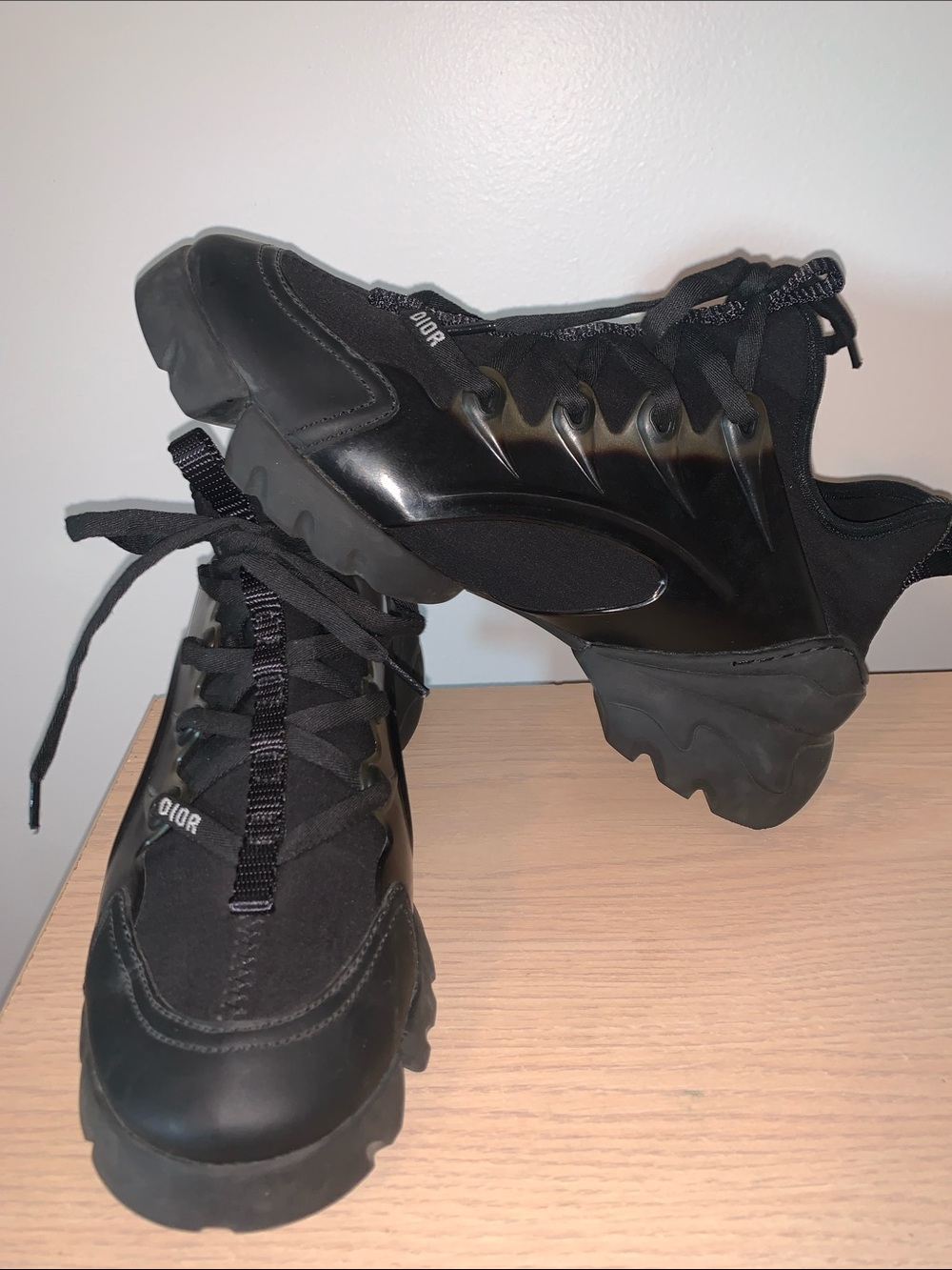 Dior D-Connect Black Chunky Sneakers Black Lace-Up Designer EU 40 US 9 - 9.5